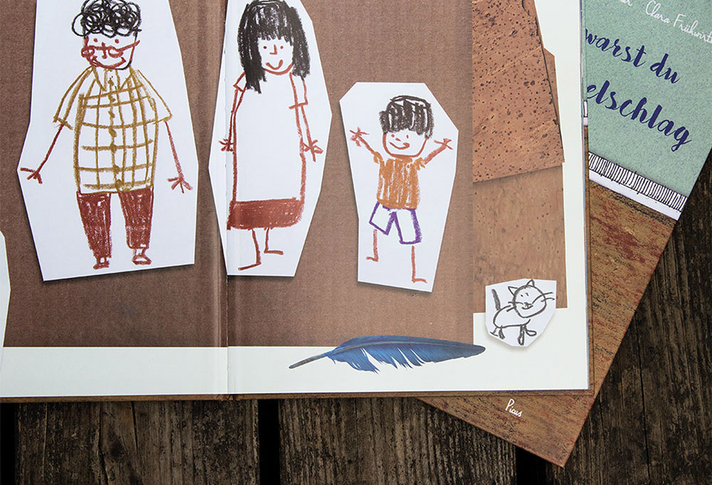 Vielleicht warst du ein Flügelschlag Illustration von drei abstrakten Familien-Personen